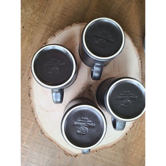 Pfaltzgraff Black Mug Set Of 4 Made In USA Midnight Sun Coffee‎ Cup - Picture 3 of 3